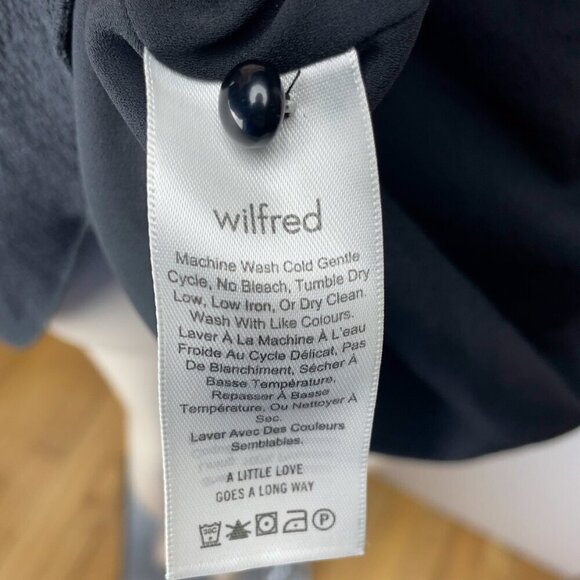 WILFRED ARITZIA Nazaire LBD Button-up Black Minimalist Contemporary Dress 4 - Picture 9 of 10